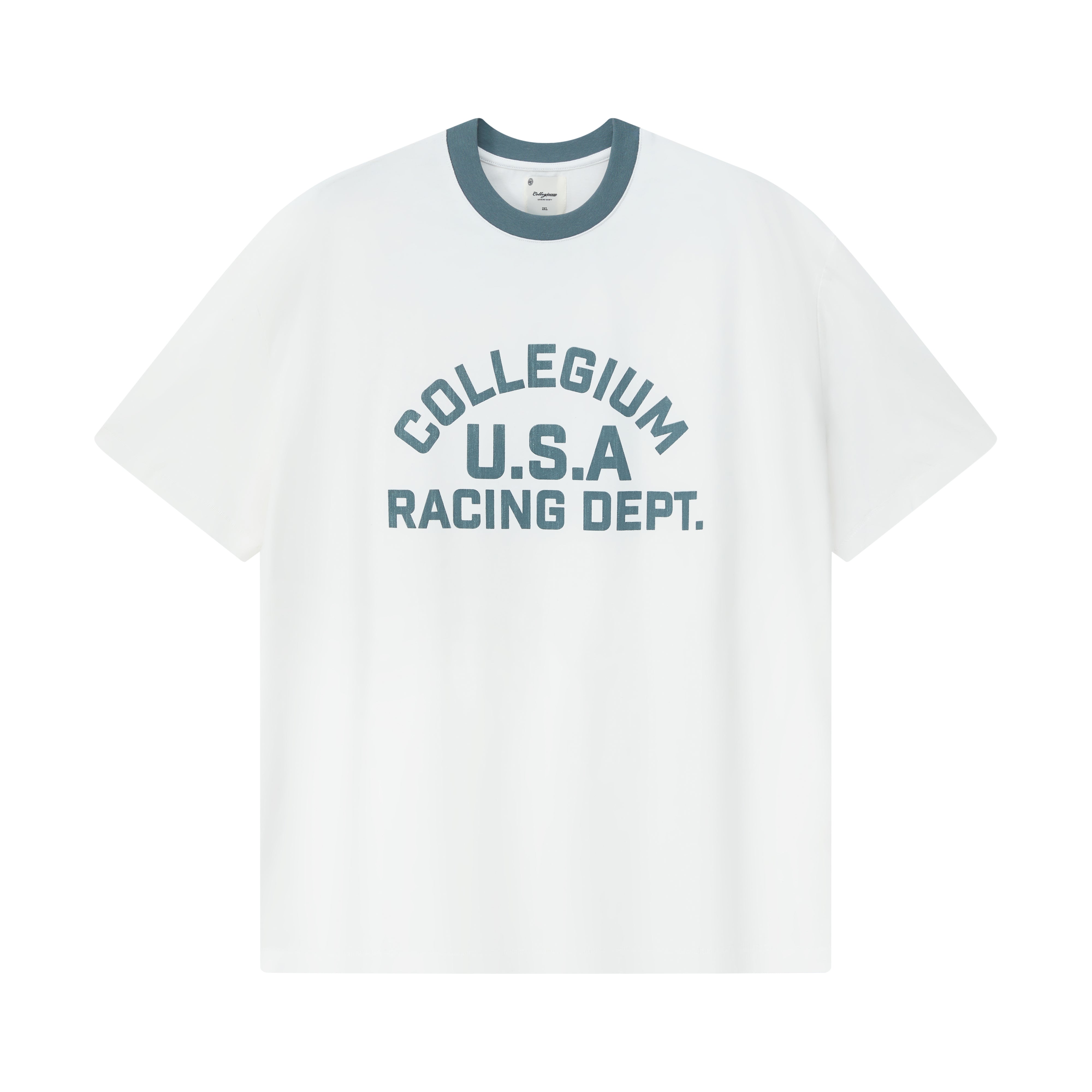 ゆ*た様 M＆M PRINT RINGER S/S TEE White×Navy CGM Ringer Tee - White/Navy – Collegium