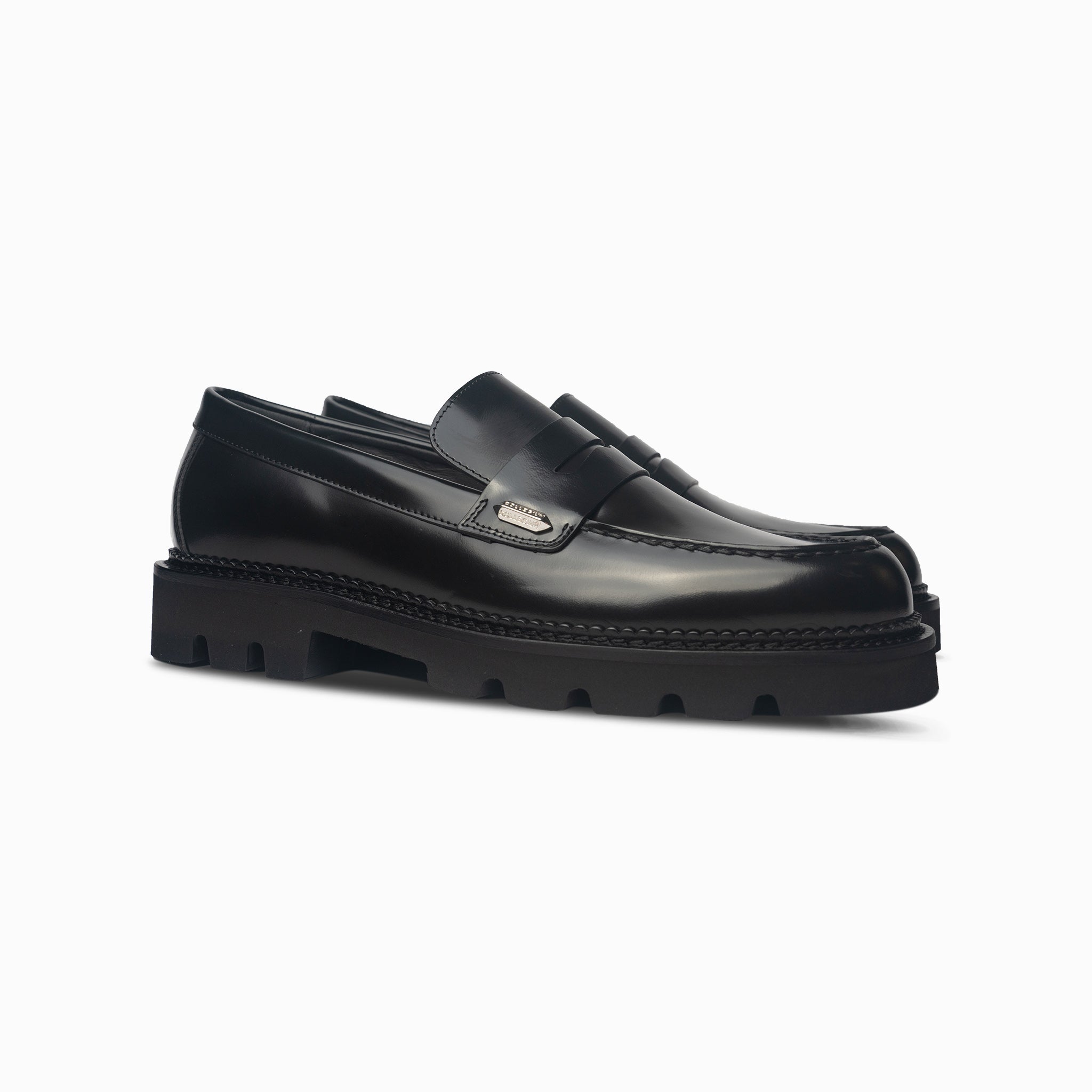 Collegium Pillar Lug Penny in Nero Patent