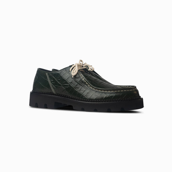 Moc-Toe Derby - Emerald Croc