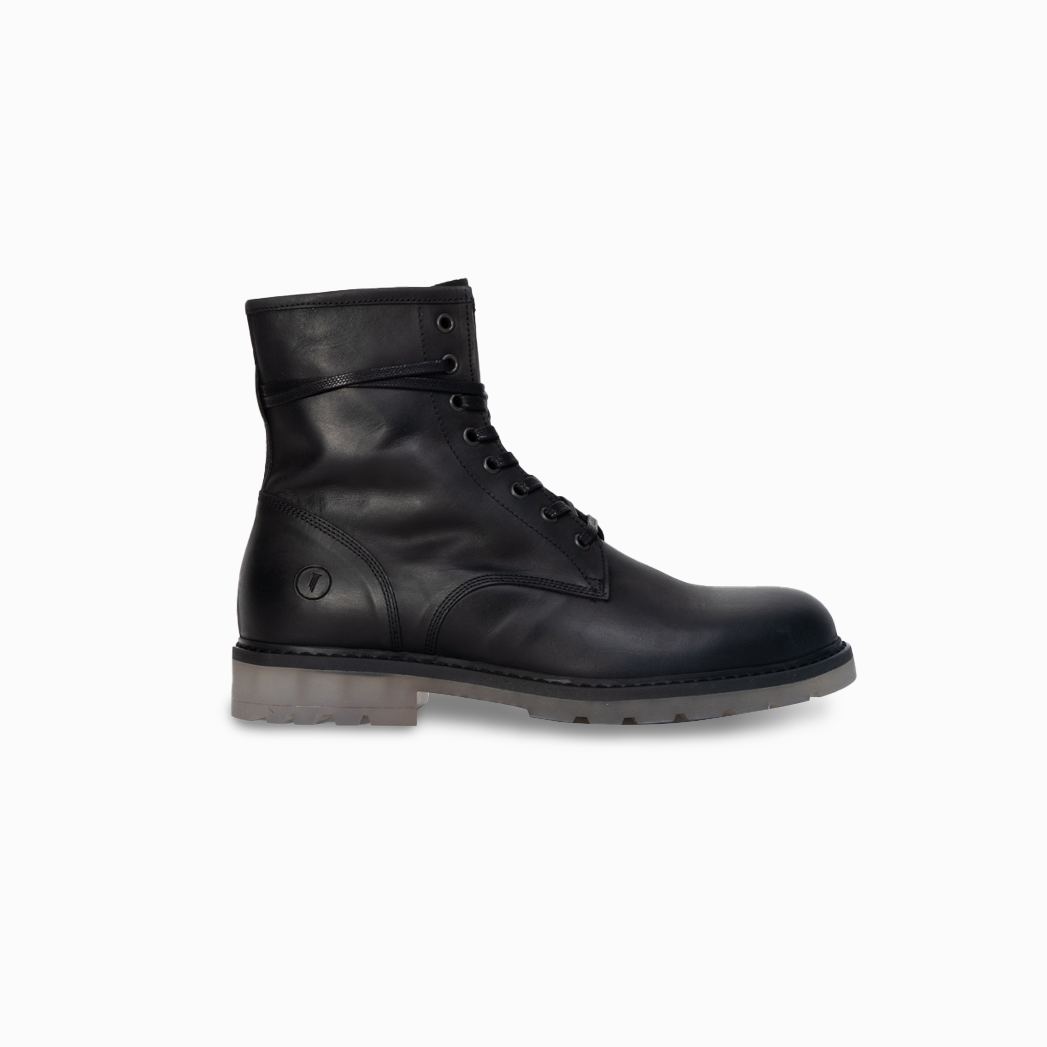 Collegium Pillar Combat Boot in Nero Leather